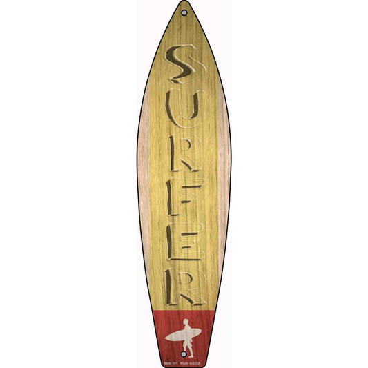 Surfer Novelty Mini Metal Surfboard Sign MSB-341