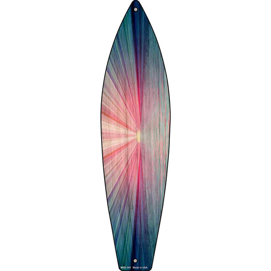 Pink And Blue Sunset Novelty Mini Metal Surfboard Sign MSB-345