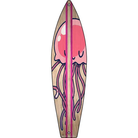 Jellyfish Pink Novelty Mini Metal Surfboard Sign MSB-372