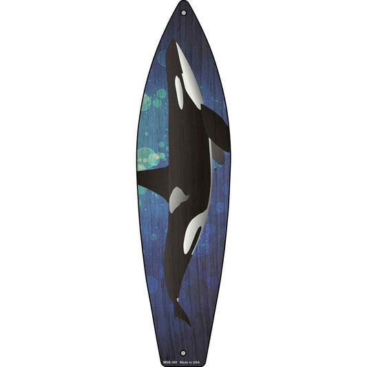 Killer Whale Novelty Mini Metal Surfboard Sign MSB-380