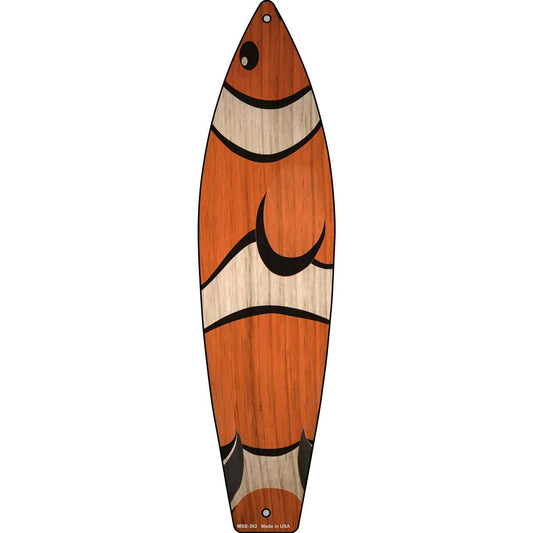 Clownfish Novelty Mini Metal Surfboard Sign MSB-392