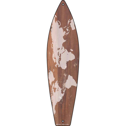 Old Map Novelty Mini Metal Surfboard Sign MSB-405