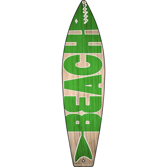 Green Beach Novelty Mini Metal Surfboard Sign MSB-409