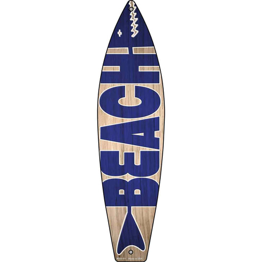 Blue Beach Novelty Mini Metal Surfboard Sign MSB-411