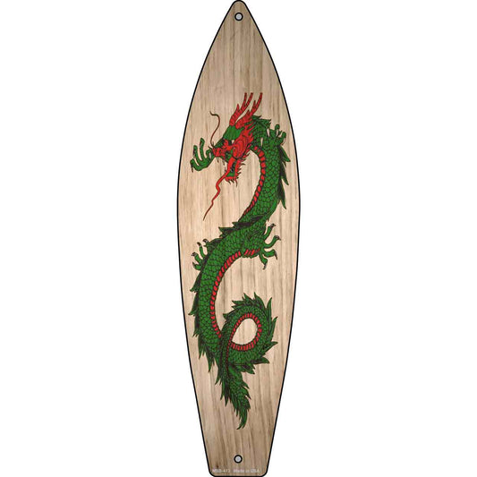 Green Dragon Novelty Mini Metal Surfboard Sign MSB-413