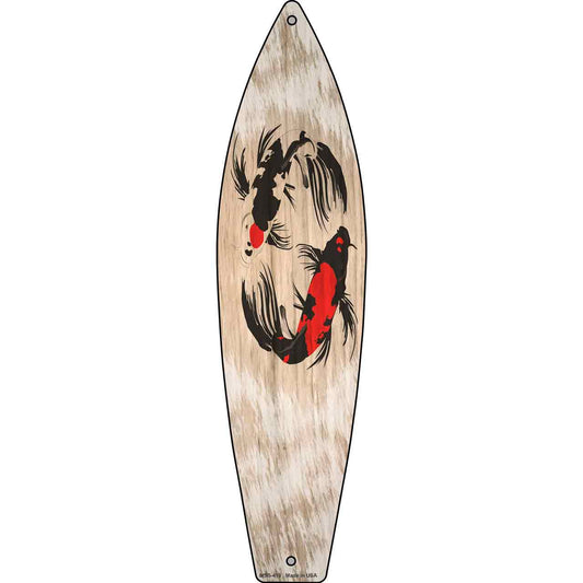 Koi Fish Novelty Mini Metal Surfboard Sign MSB-419