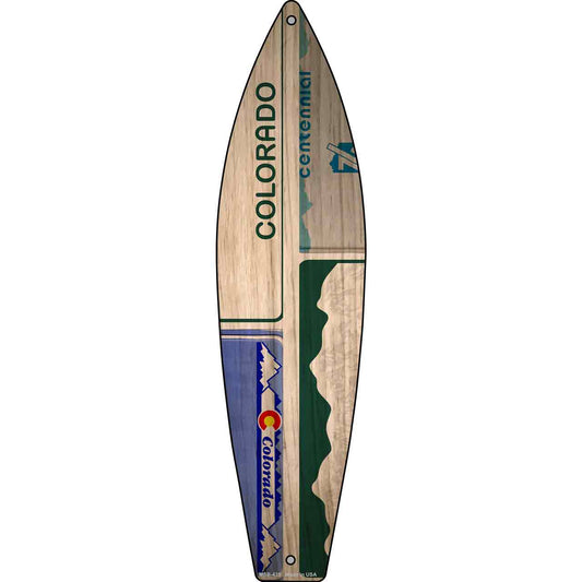 Colorado License Plate Design Novelty Mini Metal Surfboard MSB-435