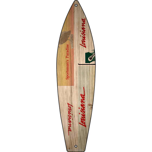 Louisiana License Plate Design Novelty Mini Metal Surfboard MSB-447