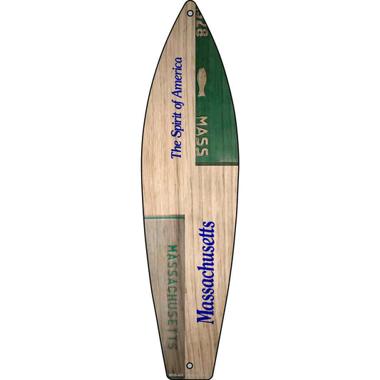 Massachusetts License Plate Design Novelty Mini Metal Surfboard MSB-450