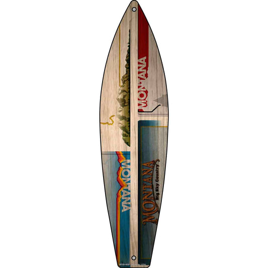 Montana License Plate Design Novelty Mini Metal Surfboard MSB-455