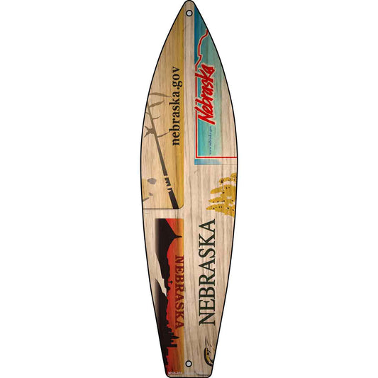 Nebraska License Plate Design Novelty Mini Metal Surfboard MSB-456