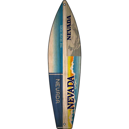 Nevada License Plate Design Novelty Mini Metal Surfboard MSB-457