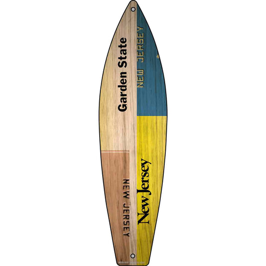 New Jersey License Plate Design Novelty Mini Metal Surfboard MSB-459