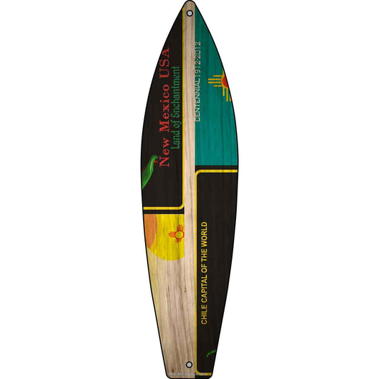 New Mexico License Plate Design Novelty Mini Metal Surfboard MSB-460