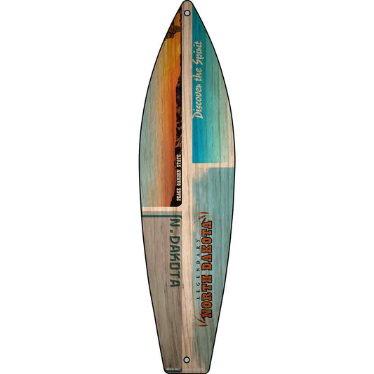 North Dakota License Plate Design Novelty Mini Metal Surfboard MSB-463