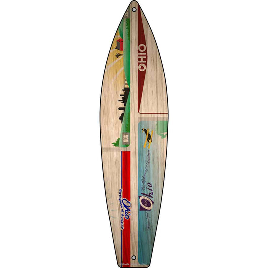 Ohio License Plate Design Novelty Mini Metal Surfboard MSB-464