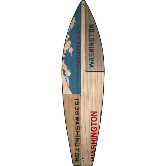 Washington License Plate Design Novelty Mini Metal Surfboard MSB-476