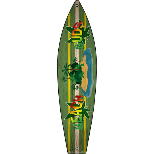 Beach Buds Novelty Mini Metal Surfboard Sign
