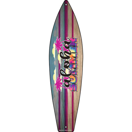 Aloha Summer Tie Dye Novelty Mini Metal Surfboard Sign