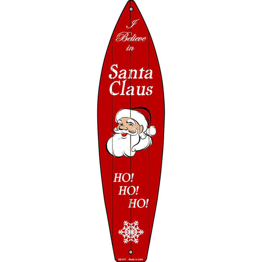 Santa Claus Metal Novelty Surfboard Sign SB-017