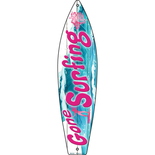 Gone Surfing Metal Novelty Surfboard Sign SB-021