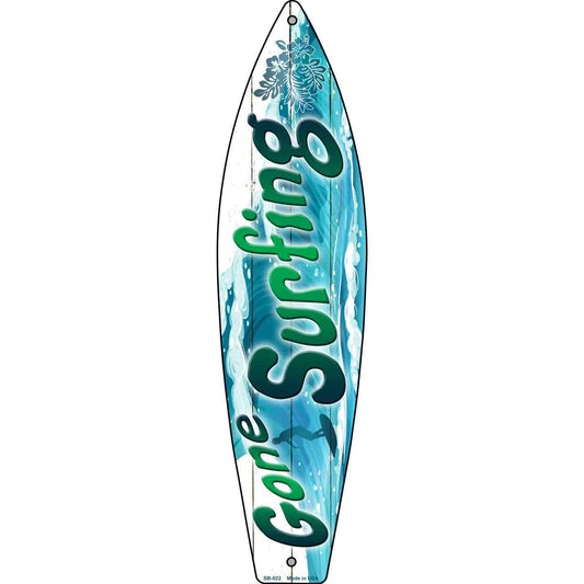 Gone Surfing Metal Novelty Surfboard Sign SB-022