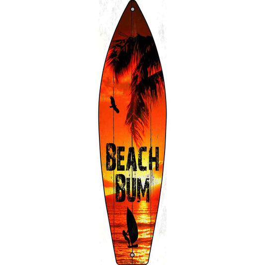 Beach Bum Metal Novelty Surfboard Sign SB-034