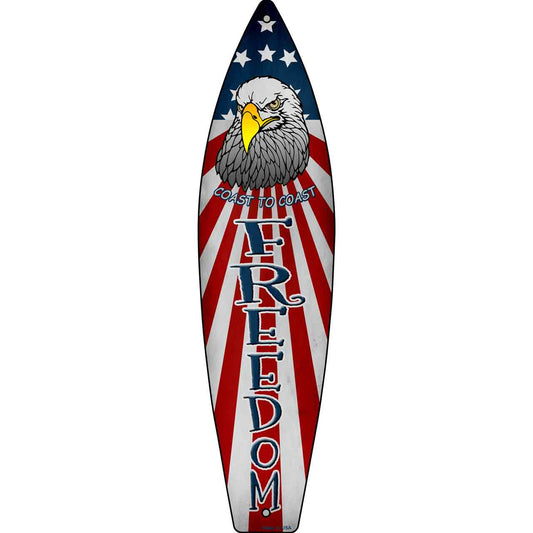 Freedom Metal Novelty Surfboard Sign SB-048