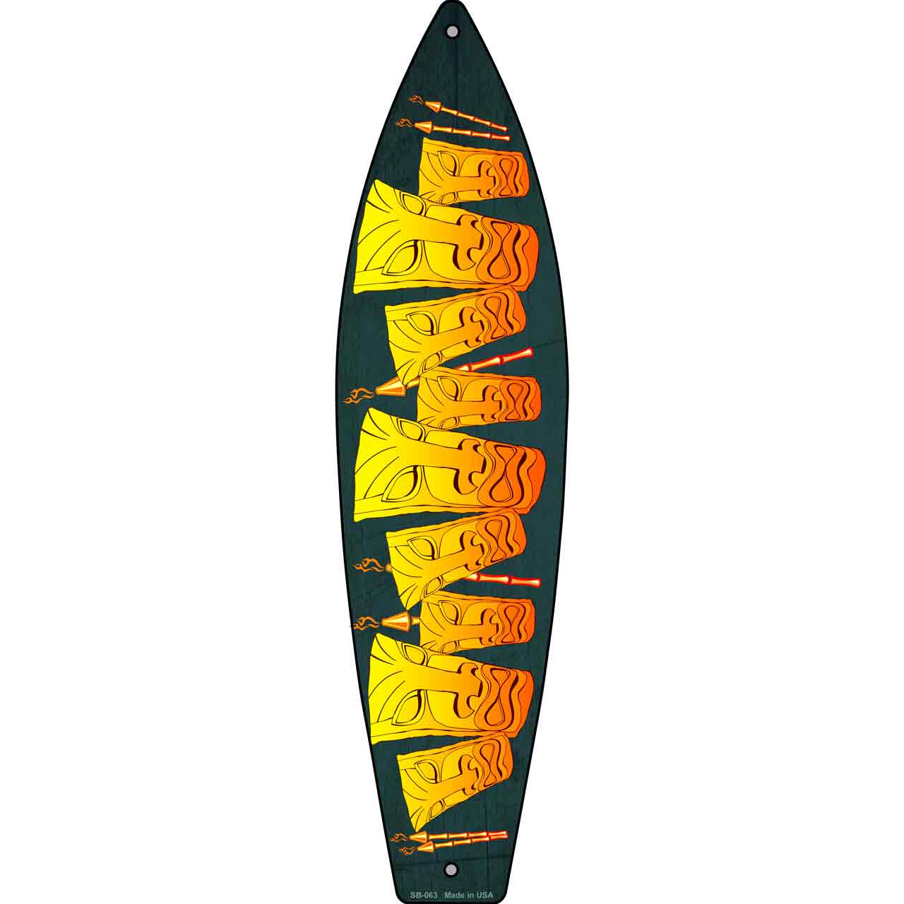 Tiki Metal Novelty Surfboard Sign SB-063