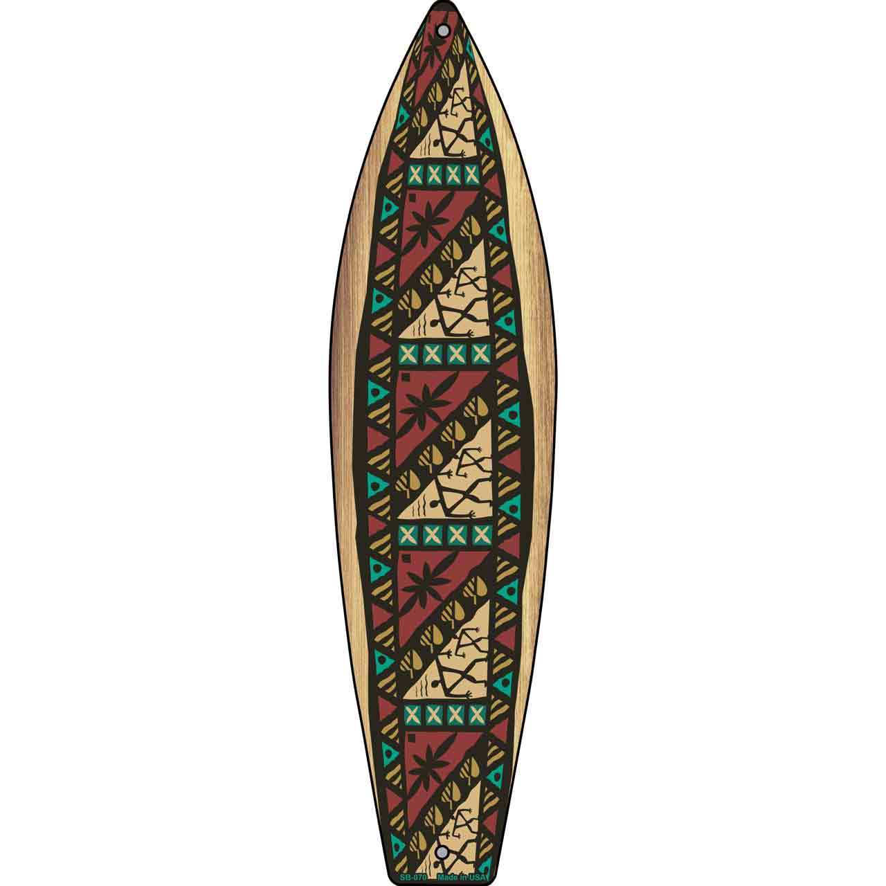 Tribal Design Metal Novelty Surfboard Sign SB-070