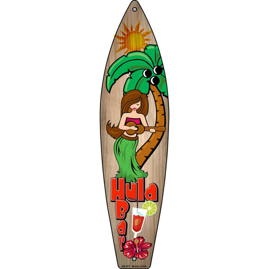 Hula Bar Metal Novelty Surfboard Sign SB-073