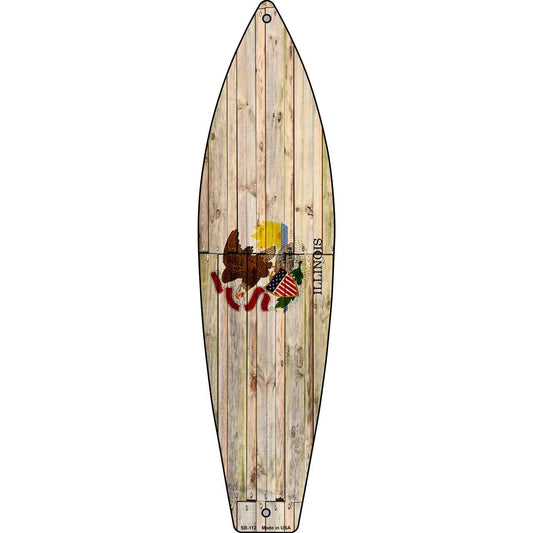 Illinois State Flag Novelty Surfboard SB-112