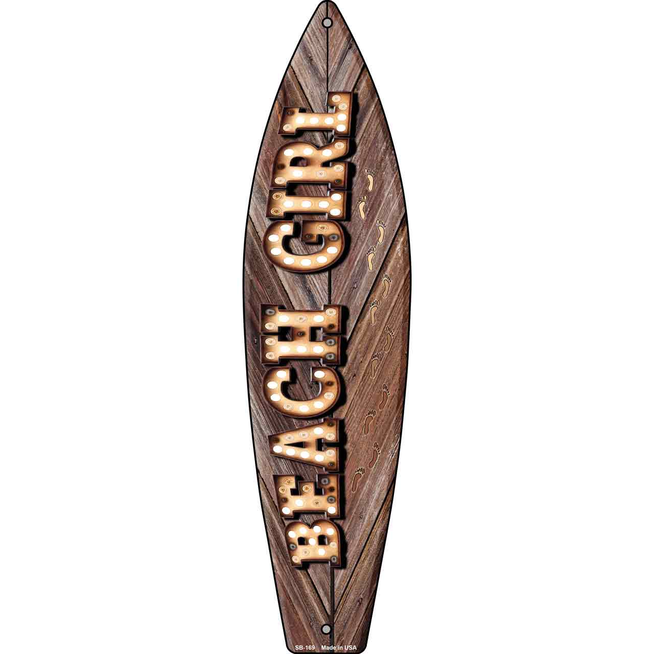 Beach Girl Bulb Lettering Novelty Surfboard SB-169