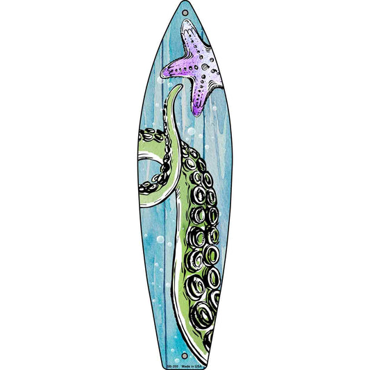 Octopus Tentacle and Starfish Novelty Metal Surfboard Sign SB-200