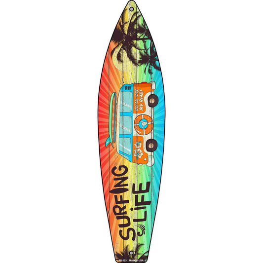 Surfing Life Novelty Metal Surfboard Sign SB-223