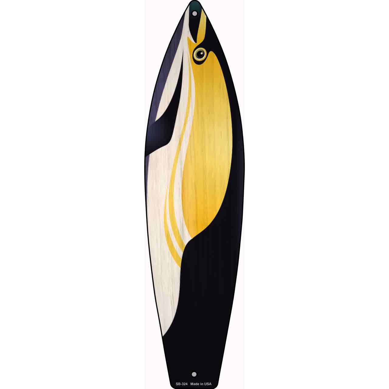 Black And Yellow Fish Novelty Metal Surfboard Sign SB-324