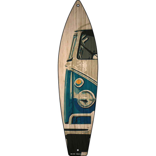 Blue Van Novelty Metal Surfboard Sign SB-356