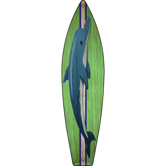 Dolphin Novelty Metal Surfboard Sign SB-377