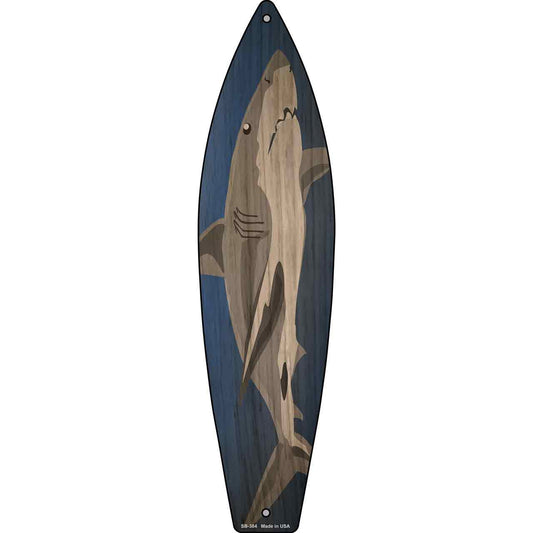 Great White Shark Novelty Metal Surfboard Sign SB-384