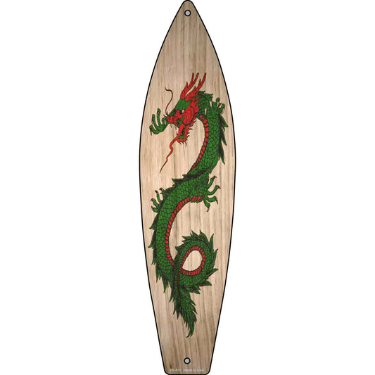 Green Dragon Novelty Metal Surfboard Sign SB-413