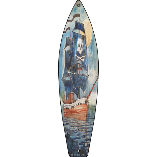Pirate Ship Novelty Metal Surfboard Sign SB-414
