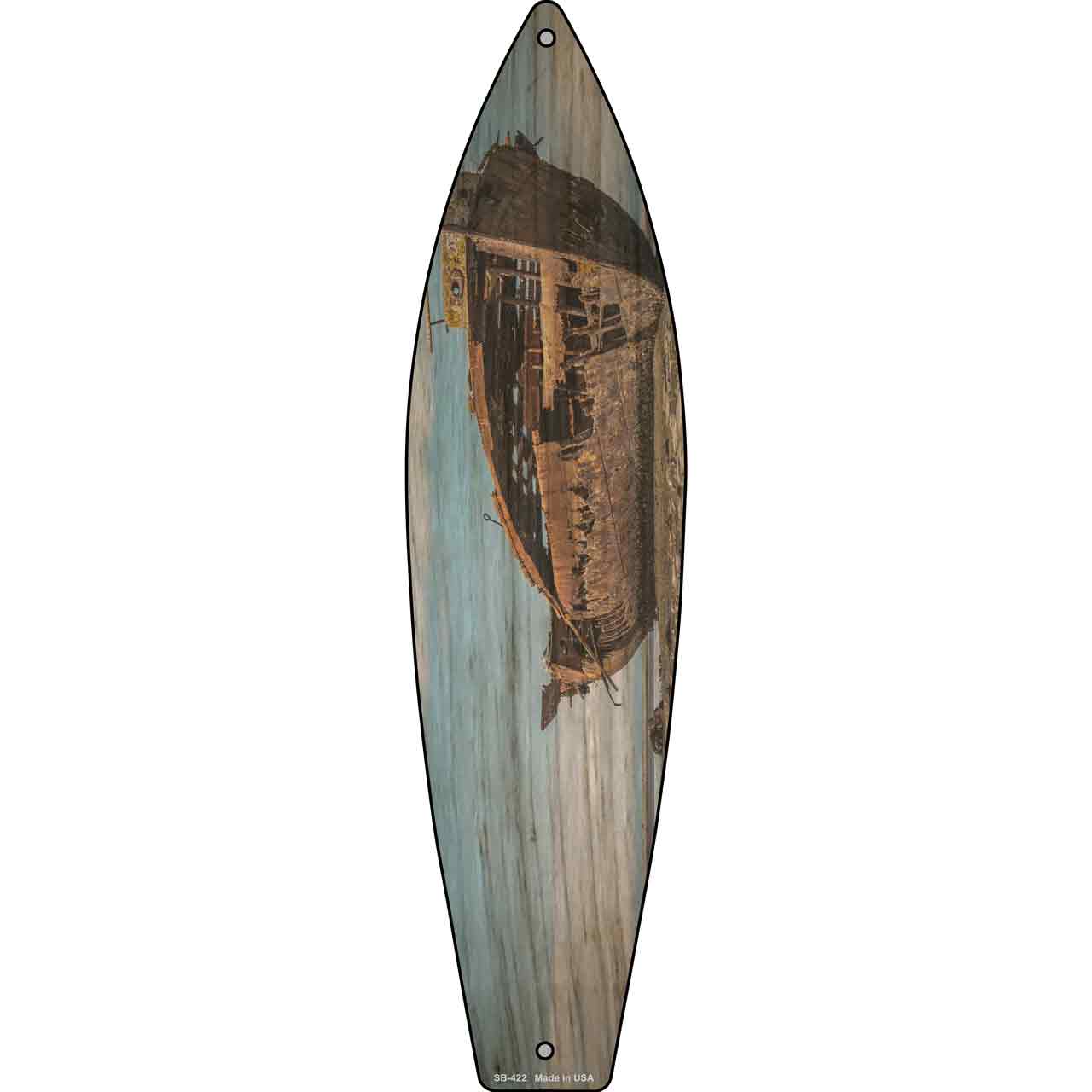 Weathered Boat Novelty Metal Surfboard Sign SB-422