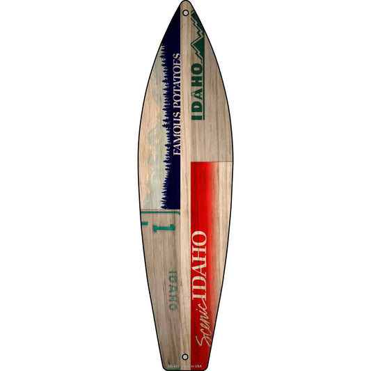 Idaho License Plate Design Novelty Metal Surfboard Sign SB-441