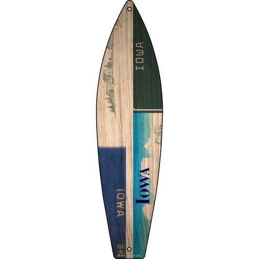Iowa License Plate Design Novelty Metal Surfboard Sign SB-444
