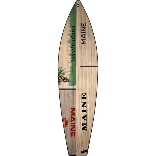Maine License Plate Design Novelty Metal Surfboard Sign SB-448