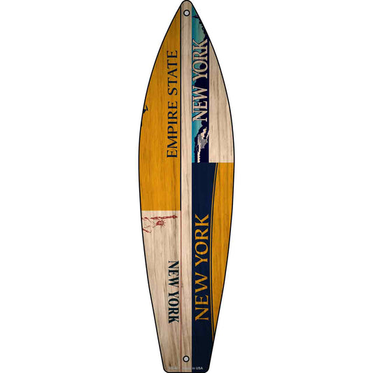 New York License Plate Design Novelty Metal Surfboard Sign SB-461