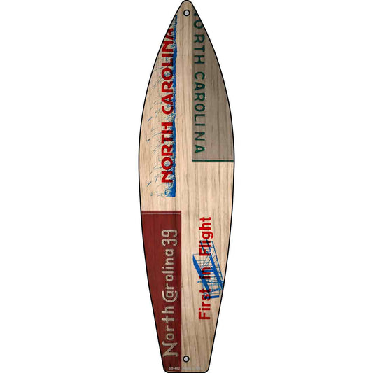 North Carolina License Plate Design Novelty Metal Surfboard Sign SB-462