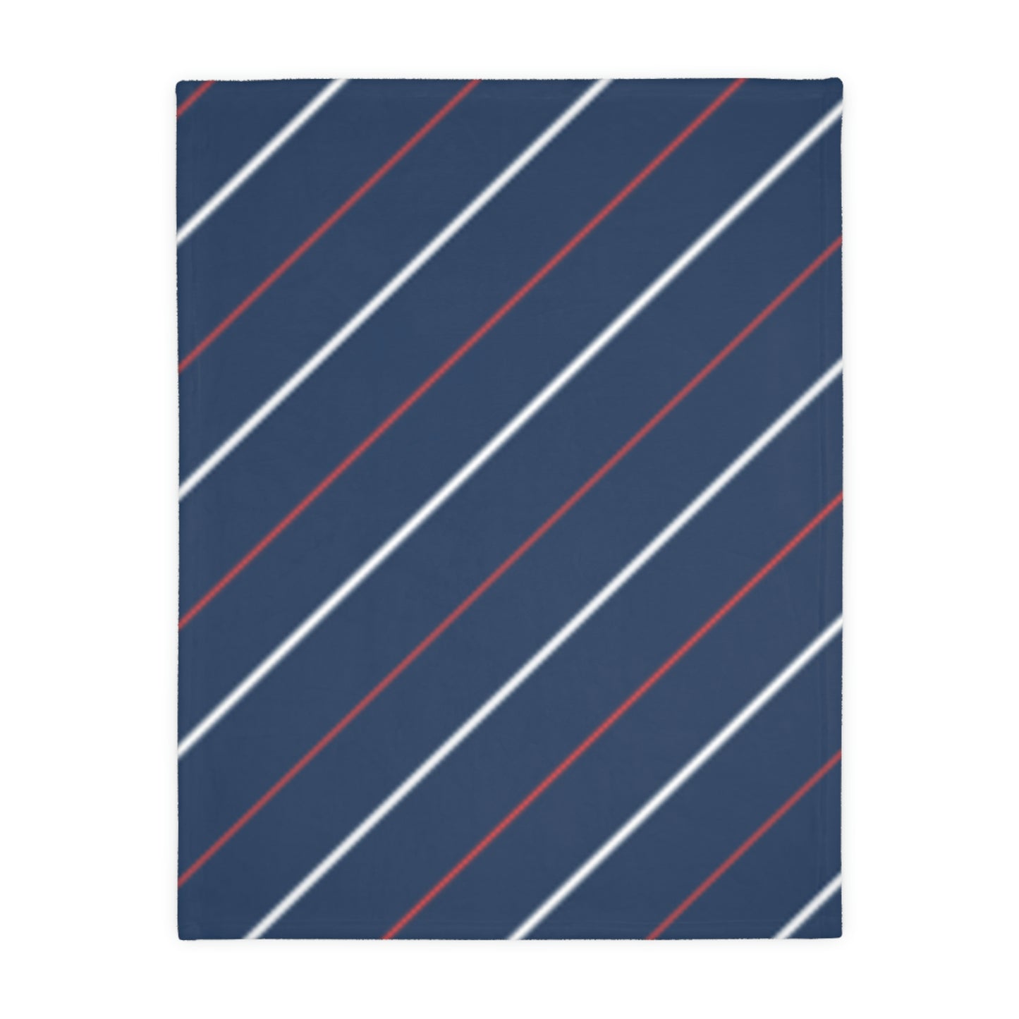 Blue & Lines Design Velveteen Minky Blanket 40" × 30" Inch (Two-sided print)