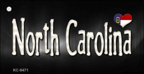 North Carolina Flag Script Novelty Aluminum Key Chain KC-9471