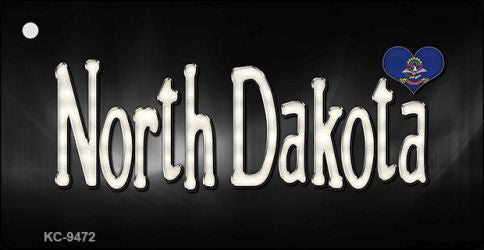 North Dakota Flag Script Novelty Aluminum Key Chain KC-9472